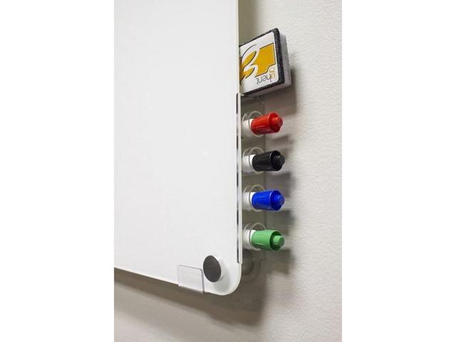 GHENT HMYRM23WH Dry Erase Board, Glass, 24 in, 36 in, No Frame Frame, White,