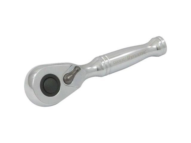 DYNAMIC D005307 Tools 3/8' Drive 48 Tooth Stubby Ratchet, 4-3/4' Long, Chrome