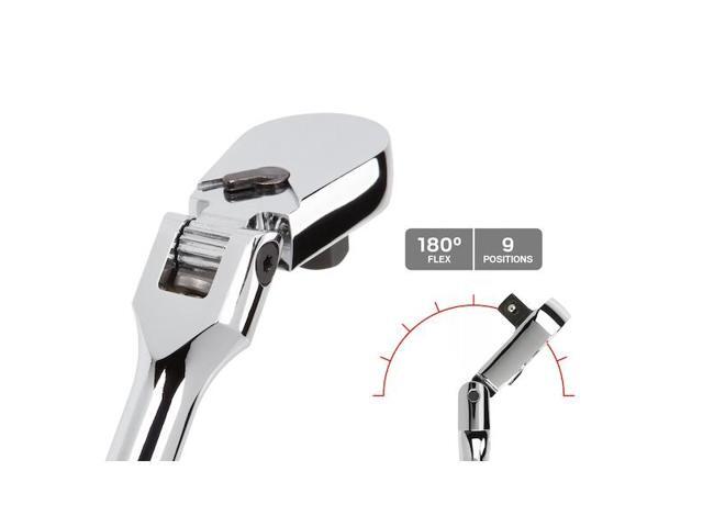 TEKTON SRH92004 1/4, 3/8, 1/2 Inch Drive Flex Head Ratchet Set, 3-Piece (6, 8,