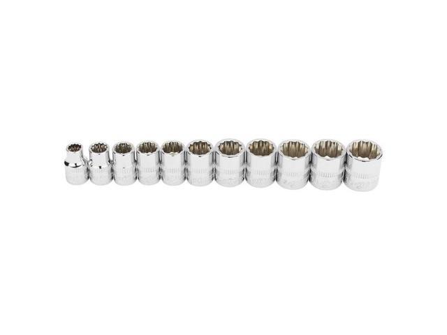INGERSOLL-RAND 752047X 11 Piece 3/8 Inch Drive Shallow Socket Set - Metric 12-Pt