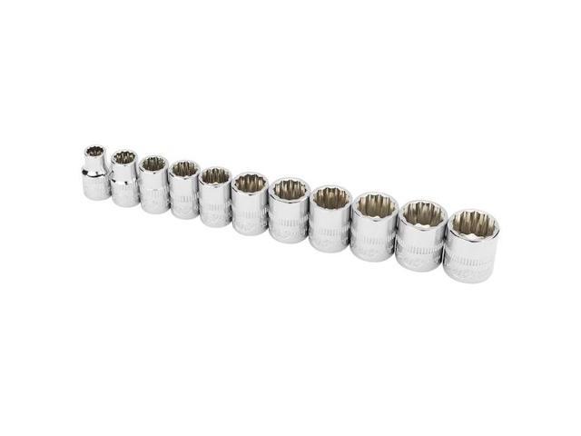 INGERSOLL-RAND 752047X 11 Piece 3/8 Inch Drive Shallow Socket Set - Metric 12-Pt