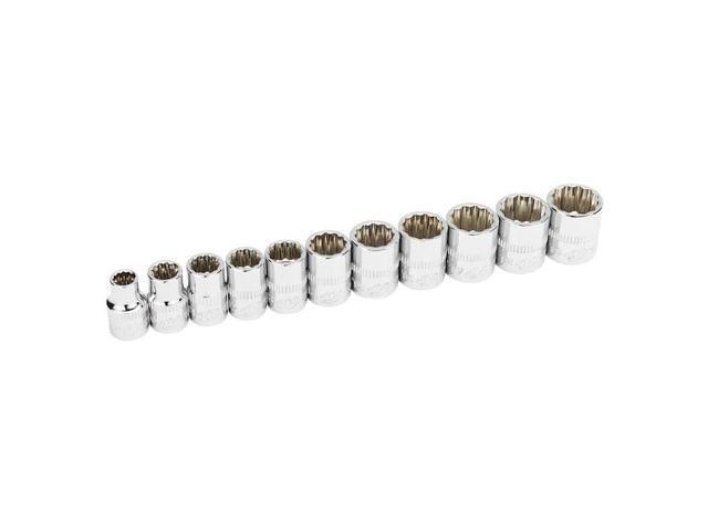 INGERSOLL-RAND 752047X 11 Piece 3/8 Inch Drive Shallow Socket Set - Metric 12-Pt