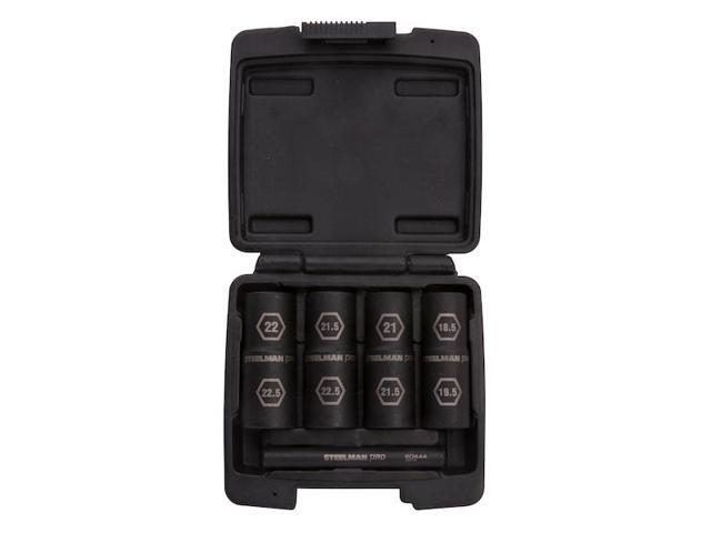 STEELMAN 60443 5-Piece 1/2' Drive 6-Point Thin Wall Impact Flip Socket and