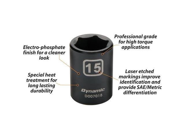 DYNAMIC D010022 Tools 3/8' Dr 12Pcs 6 Point Metric, Std Impact Socket Set, 8mm