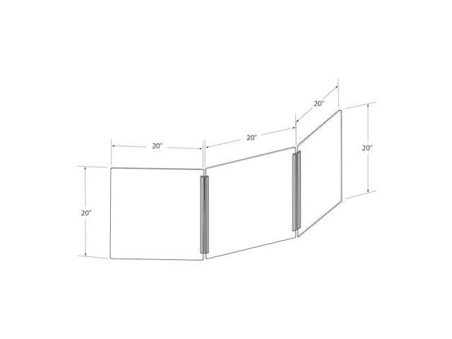 AZAR DISPLAYS 176192-100 Medium Tri Fold Clear Acrylic Plexiglass Shield PPE
