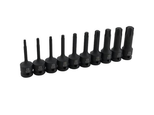 DYNAMIC D018101 Tools 1/2' Drive 10 Piece Torx Hex Head Bit Impact Socket Set