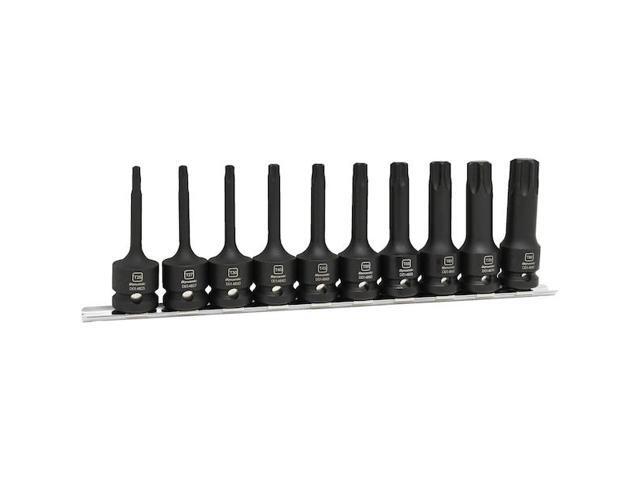 DYNAMIC D018101 Tools 1/2' Drive 10 Piece Torx Hex Head Bit Impact Socket Set