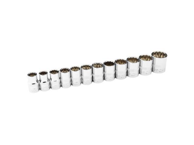 INGERSOLL-RAND 752051X 12 Piece 1/2 Inch Drive Shallow Socket Set - Metric 12-Pt