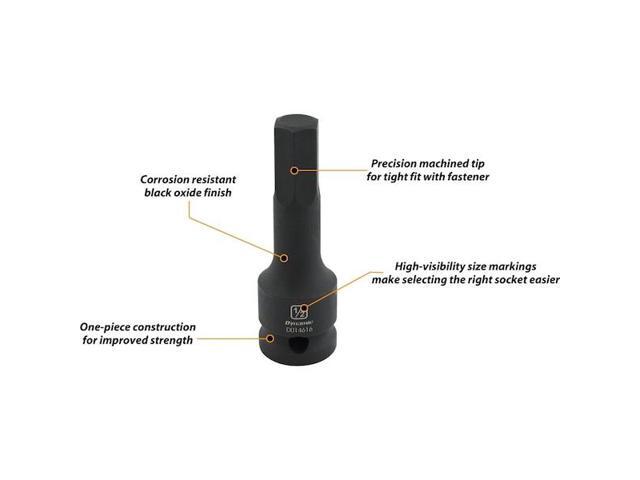DYNAMIC D014608 Tools 1/2' Drive SAE Hex Head, 1/4', Bit Impact Socket
