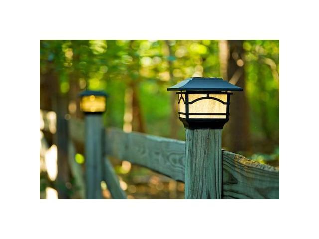 MAXSA INNOVATIONS 41471 Mission Style Post Top / Deck Light Metal and Glass,
