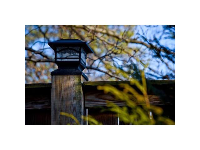 MAXSA INNOVATIONS 41471 Mission Style Post Top / Deck Light Metal and Glass,