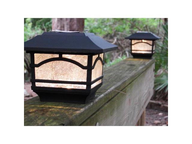 MAXSA INNOVATIONS 41471 Mission Style Post Top / Deck Light Metal and Glass,