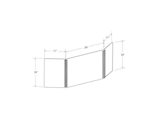 AZAR DISPLAYS 176190-100 Small Tri Fold Clear Acrylic Plexiglass Shield PPE