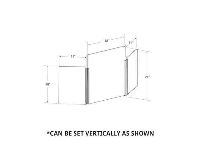 AZAR DISPLAYS 176190-100 Small Tri Fold Clear Acrylic Plexiglass Shield PPE