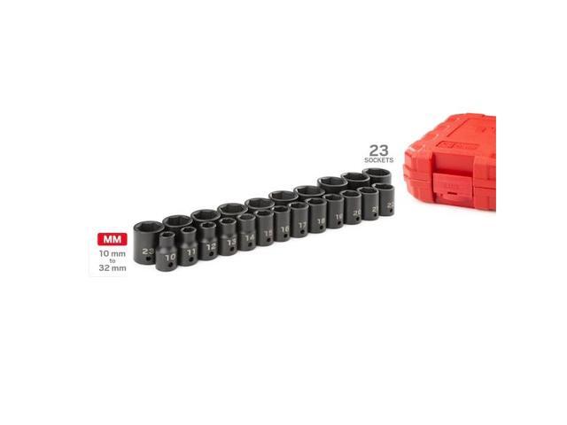 TEKTON SID92322 1/2 Inch Drive 6-Point Impact Socket Set, 23-Piece (10-32 mm)