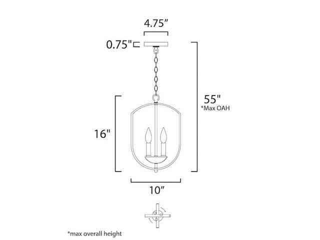 MAXIM LIGHTING 10033BK Provident 3-Light Chandelier