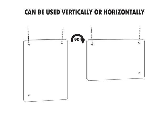 AZAR DISPLAYS 179964-100 Hanging Clear Acrylic Plexiglass Shield Cashier PPE