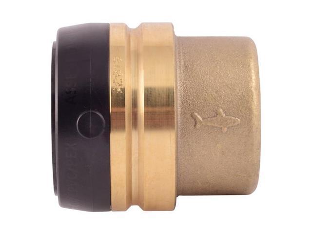 SHARKBITE UXL0441 Push-Fit Fitting Cap, 1-1/2 in Tube Size, Brass, Brass