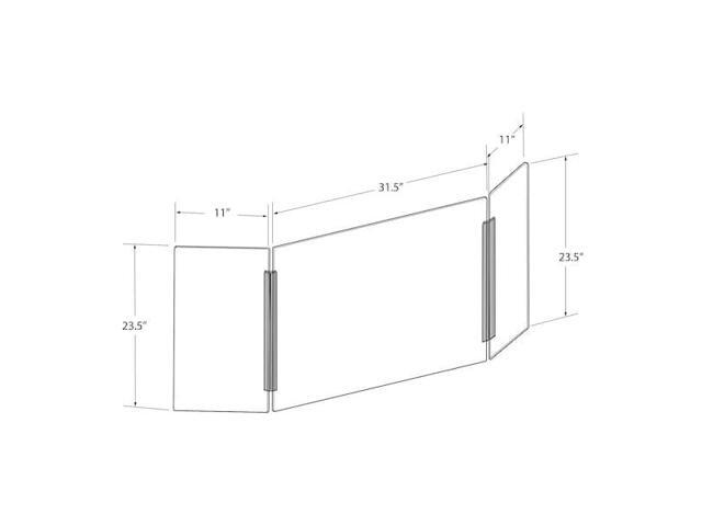 AZAR DISPLAYS 176194-100 Large Tri Fold Clear Acrylic Plexiglass Shield PPE