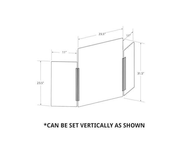 AZAR DISPLAYS 176194-100 Large Tri Fold Clear Acrylic Plexiglass Shield PPE