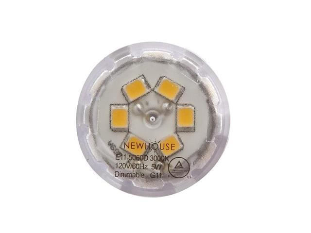 NEWHOUSE LIGHTING E11-5060D-4 E11 Dimmable 5W LED Light Bulbs, 60-Watt Equiv.,