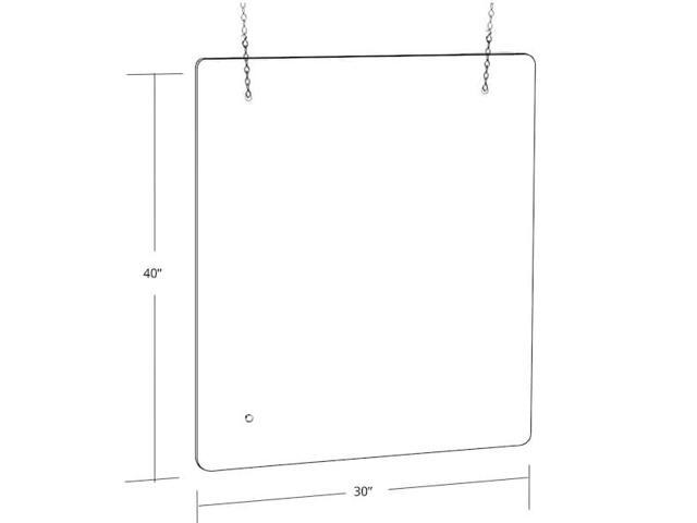 AZAR DISPLAYS 179966-100 Hanging Clear Acrylic Plexiglass Shield Cashier PPE