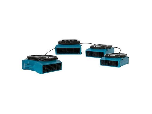 XPOWER XL-730A Low Profile Air Mover W/ GFCI Power Outlets for Daisy Chain