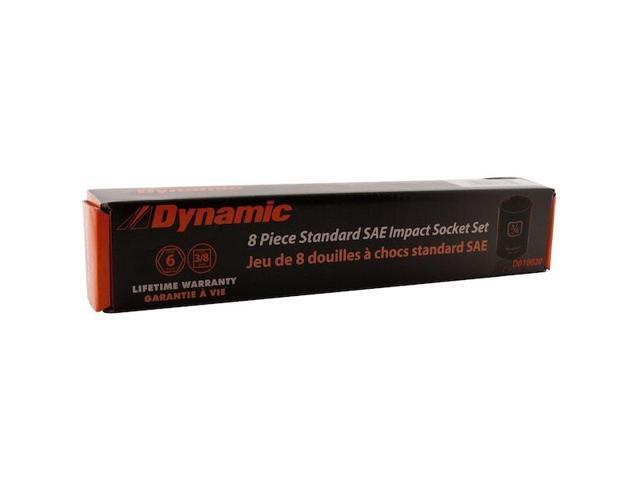 DYNAMIC D010020 Tools 3/8' Drive 8Pcs 6 Point SAE, Std Impact Socket Set, 5/16'