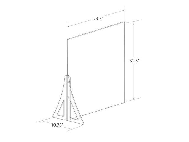 AZAR DISPLAYS 179894-187 23.5' x 31.5' Single Leg Partition Shield, PK2