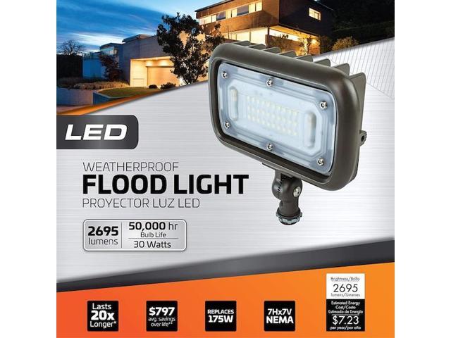 NEWHOUSE LIGHTING WW30BRZ Outdoor 30W LED Landscape Wall Wash Flood Light,