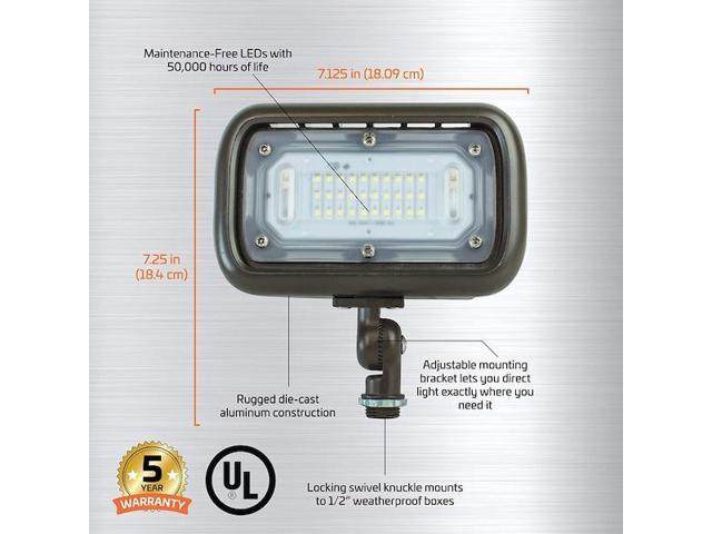 NEWHOUSE LIGHTING WW30BRZ Outdoor 30W LED Landscape Wall Wash Flood Light,