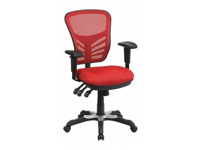 Photos - Computer Chair Flash Furniture Mid-Back Red Mesh Multifunction Executive Swivel Ergonomic Office Chair wi 