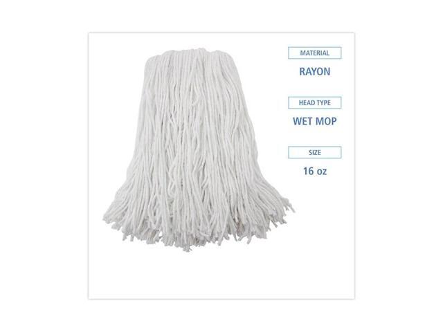 BOARDWALK BWK216RCT Cut-End Wet Mop, White, Rayon, PK12, BWK216RCT