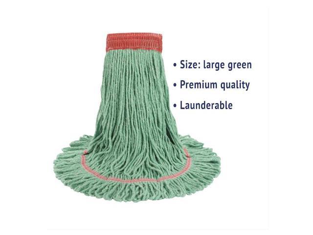 BOARDWALK BWK503GNCT 5 in Looped-End Wet Mop, Green, Cotton/Synthetic, PK12,