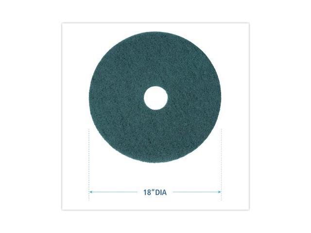 BOARDWALK BWK4018GRE Heavy-Duty Scrubbing Floor Pads, 18' Diameter, Green, PK5