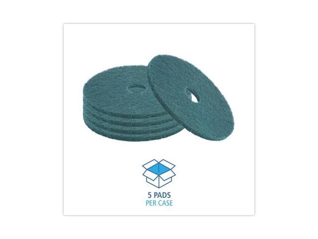 BOARDWALK BWK4018GRE Heavy-Duty Scrubbing Floor Pads, 18' Diameter, Green, PK5