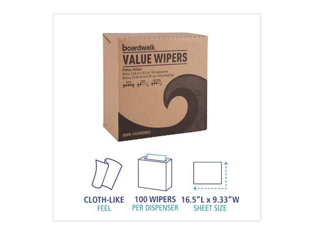BOARDWALK BWKV030IDW2 DRC Wipers, White, 9 1/3 x 16 1/2, PK900