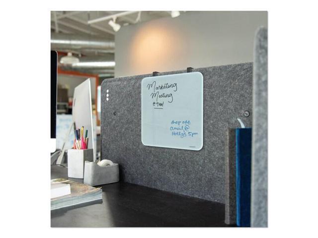 U BRANDS 3690U00-01 Cubicle Glass Dry Erase Board, 12' x 12', White Surface