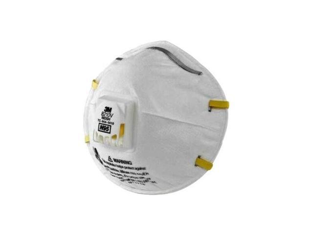 3M 8210V N95 Disposable Respirator, 8210V, Cool Flow Exhalation Valve, Dual