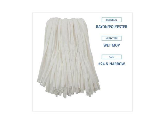 BOARDWALK BWKBW2024 Cut-End Wet Mop, White, Polyester/Rayon, PK12, BWKBW2024