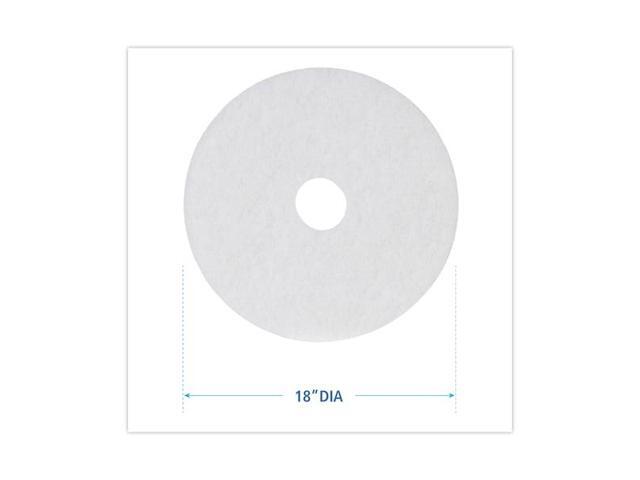 BOARDWALK BWK4018WHI Polishing Floor Pads, 18' Diameter, White, PK5