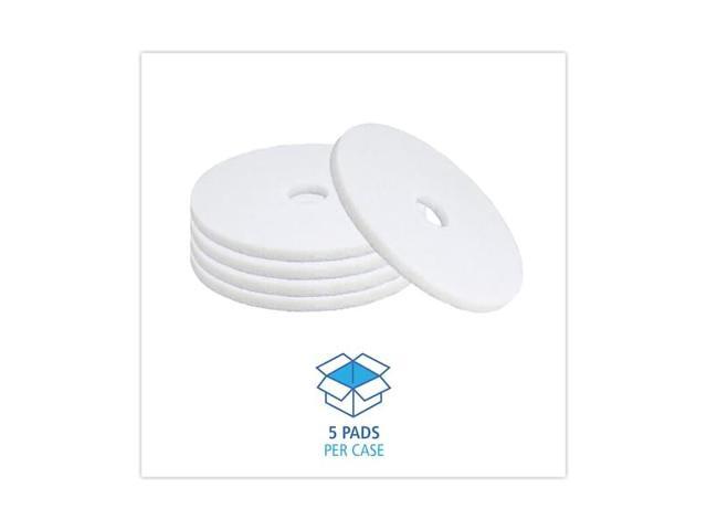 BOARDWALK BWK4018WHI Polishing Floor Pads, 18' Diameter, White, PK5