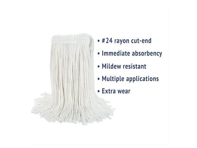 BOARDWALK BWK2024RCT Cut-End Wet Mop, White, Rayon, PK12, BWK2024RCT
