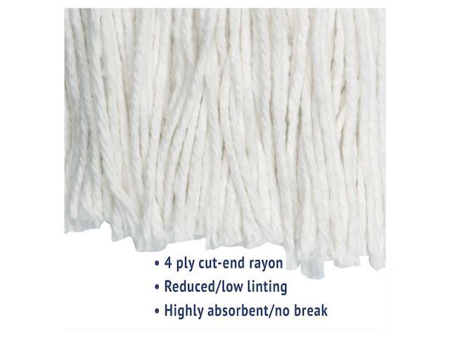 BOARDWALK BWK2024RCT Cut-End Wet Mop, White, Rayon, PK12, BWK2024RCT