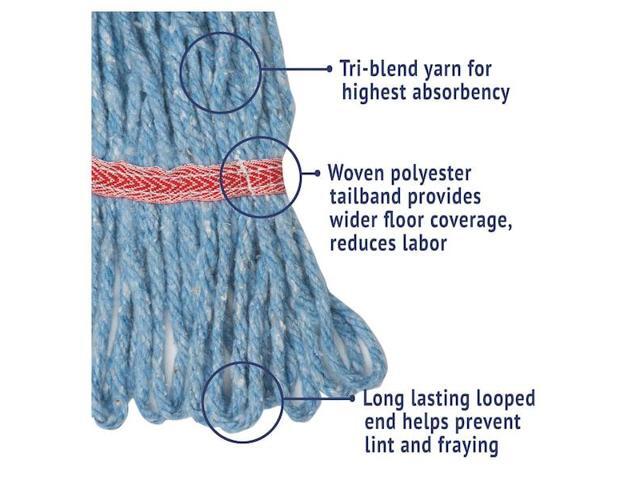 BOARDWALK BWK503BLCT 5 in Looped-End Wet Mop, Blue, Cotton/Synthetic, PK12,