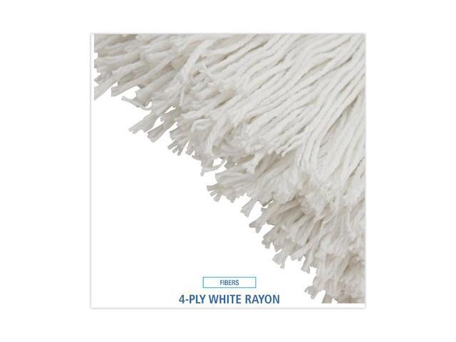 BOARDWALK BWK732R 1.25 in Cut-End Wet Mop, White, Rayon, PK12, BWK732R
