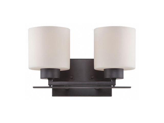 Photos - Chandelier / Lamp NuVo 60-5302 Parallel 2 Light Vanity Fixture Etched Opal Glass Aged Bronz 
