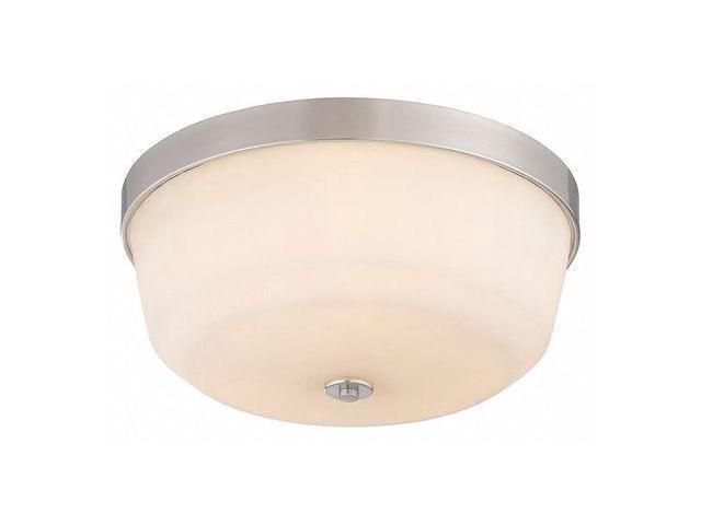 Photos - Chandelier / Lamp NuVo 60-5824 Laguna 3 Light Flush Fixture White Glass Brushed Nickel 