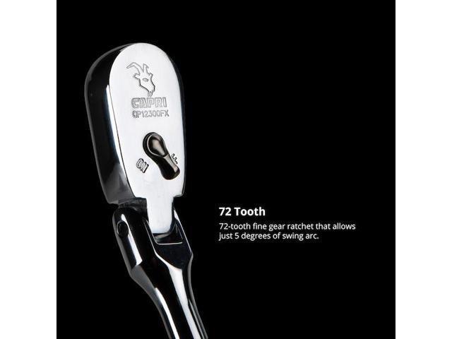 CAPRI TOOLS CP12300FX 3/8 in Drive 72-Tooth Flex-Head Low Profile Ratchet