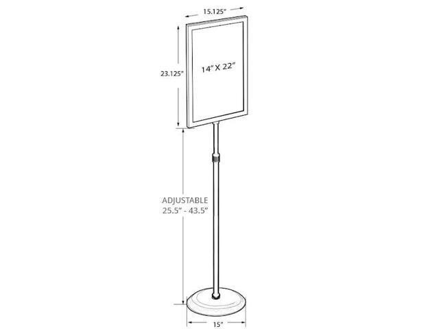 Azar Displays Double Sided Frame Floor Display 22 x 14-inch Each 300286